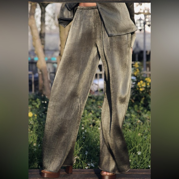 NWT Zara luxurious satin effect wide leg pants - Picture 3 of 6